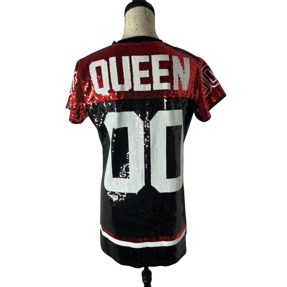red and black game day dresses game day black + red sequin t-shirt dress – basil boutique main image 0